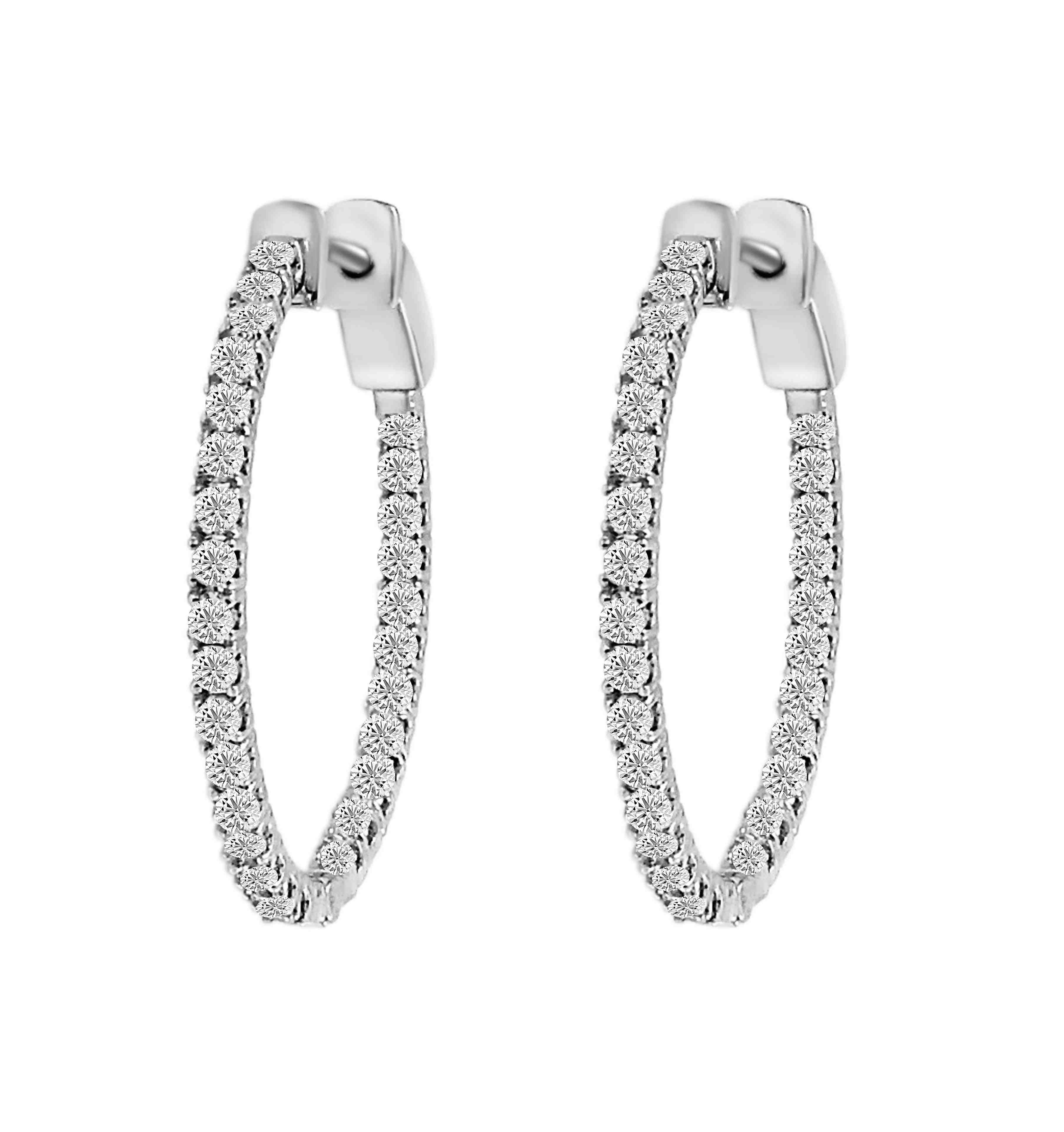 Huggie Hoop Inside Outside Lab Created Diamond Earrings ER30A100MM26